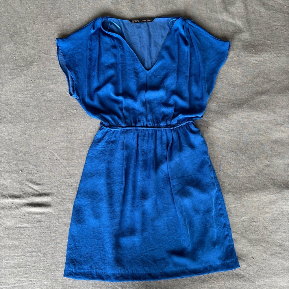 Zara Flutter Sleeve V Neck Tunic Dress